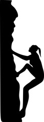 silhouette vector illustration art image of professional climber