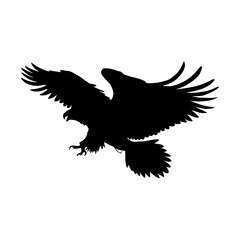 Vector Bald eagle screamed landing swoop