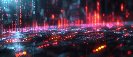 Obraz premium Close-up of Advanced AI-driven Financial Trading Platform with Candlestick Charts and Real-time Data Analysis