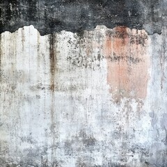 Obraz premium Grungy Weathered Concrete Wall with Faded Paint and Stains, Urban Textured Background 