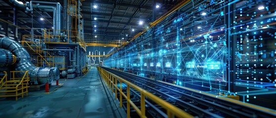Fototapeta premium Cutting-Edge Smart Manufacturing Operations Management System in Detail