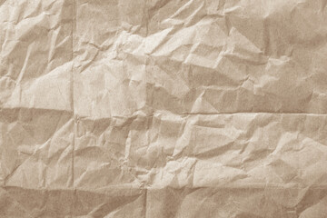Fototapeta premium Old paper vintage texture surface for background. Recycle pale brown paper crumpled texture, Cream color recycled kraft paper texture blank with copy space for text.