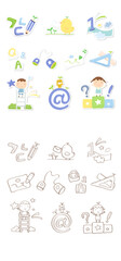 Obraz premium set of hand drawn icons for your school design