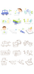 set of hand drawn icons for your school design