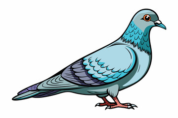Pigeon Dove Bird Sketch vector illustration
