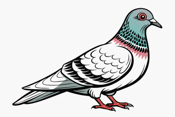 Pigeon Dove Bird Sketch vector illustration