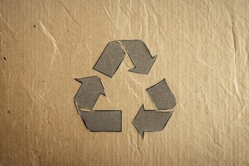 A cardboard box with a paper recycling symbol on it