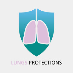 Lungs protections medical logo design template