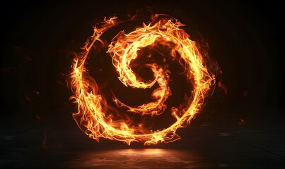 flamy symbol on black background. 