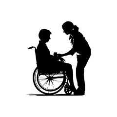 vector silhouette of a Caregiver