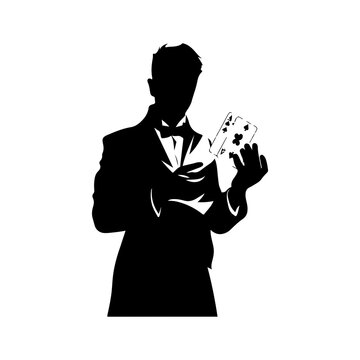 recommend clip art: vector silhouette of a Cardistry