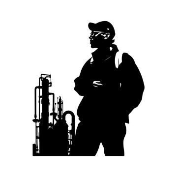 recommend clip art: vector silhouette of a Chemical Engineer