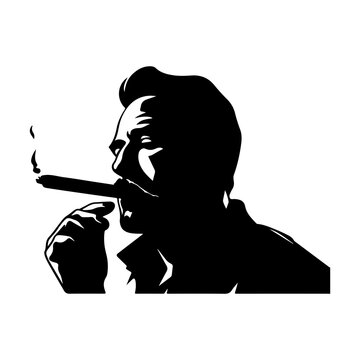 recommend clip art: vector silhouette of a Cigar