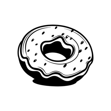 recommend clip art: vector silhouette of a Donuts