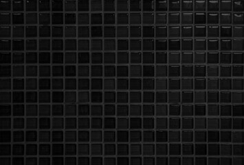Dark black ceramic wall chequered and floor tiles mosaic background in bathroom. Design pattern geometric with grid wallpaper texture decoration pool. Simple seamless abstract surface grunge.