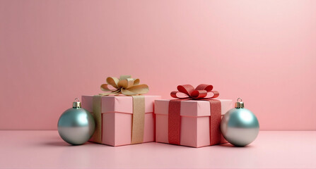 christmas gift box and decorations