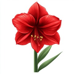 vector graphic of a red amaryllis flower