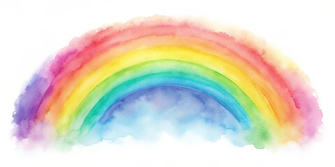 Serene watercolor rainbow bleed with soft pastel colors , peaceful, calming, art, painting, abstract, gradient, soft