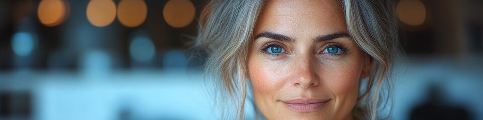 Fototapeta premium Confident Mid-Career Businesswoman: Executive HR Manager Leading Office Meeting. Professional Portrait of Successful Female Entrepreneur in Corporate Setting. Elegant and Empowering Image for Business