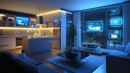 Smart house concept with integrated technology visuals