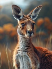 Kangaroo Wildlife Close Up, Australian Marsupial in Nature