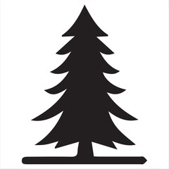 Obraz premium silhouettes of trees. Black templates of natural nature trees, evergreen forest firs, and spruces. Woodland trees in a vector artwork on a white backdrop