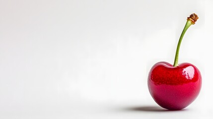 76. A close-up of a single cherry pit on a white backdrop