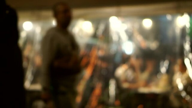 Asakusa Tokyo Japan izakaya district drinking Japan ese culture at night after work blur shot HD
