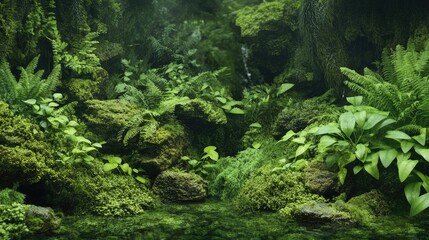 Lush greenery in tranquil