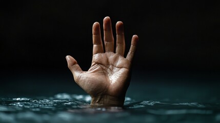 Hand Reaching Out of Water