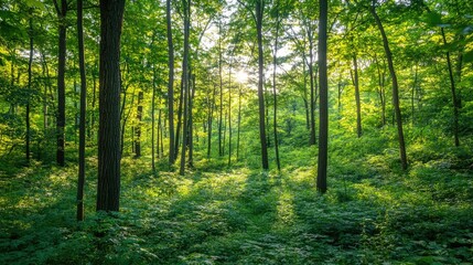 Obraz premium Verdant forests in peaceful ambiance