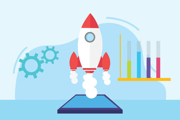 Startup business concept. Colored flat vector illustration isolated.