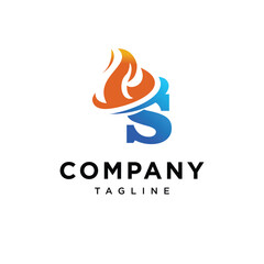 Obraz premium Letter S Flame logo icon vector