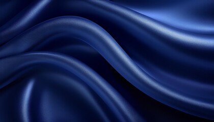 Obraz premium Navy Blue Silk Satin: Elegant Drapery with Shimmering Glow