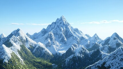 Majestic mountains under clear skies