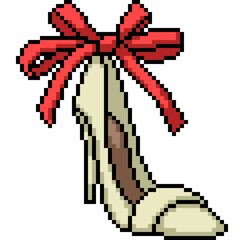 Fototapeta premium pixel art of woman shoe gift