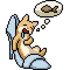 pixel art of cat sleep in shoe