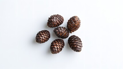 49. A small group of pine seeds placed on a plain white background