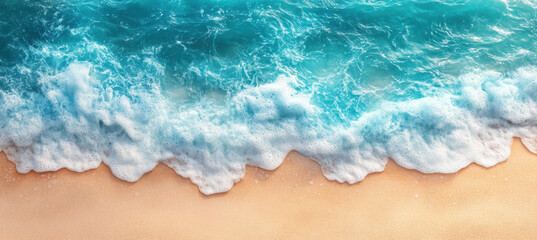 Fototapeta premium Sand and Sea Banner with Copy Space