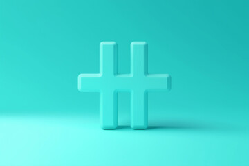 Obraz premium 3D Logo of Digital Media Featuring a Hashtag Icon Isolated on a Modern Background