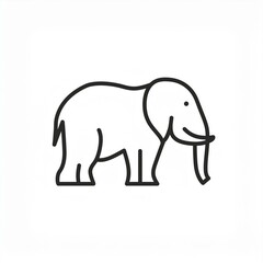 elephant illustration black icon isolated on white