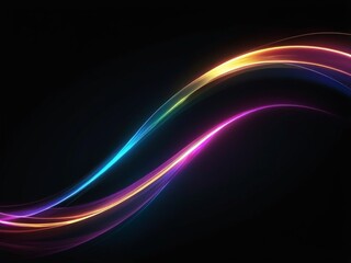 Naklejka premium Abstract color speed light curveblack technology background