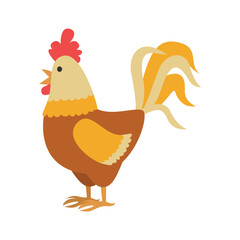 Colorful Rooster Vector Illustration for Farm Design