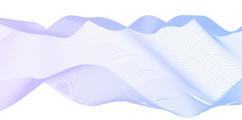 Abstract carve wave line blend blue glowing flow dynamic technology digital soundwave minimal isolated. frequency web and noise gradient science futuristic creative texture background.