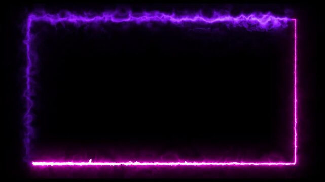 Bright neon fire red and purple effect rectangle frame Loop background. Animation of glowing neon rectangles abstract background - seamless loop