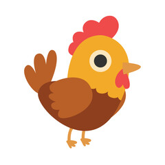 Colorful Rooster Vector Illustration for Farm Design