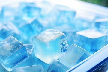 Obraz premium Close Up of Crystal Clear Ice Cubes