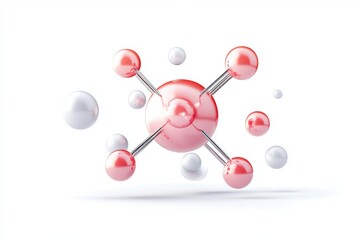 Obraz premium a neutron absorption process and atomic interactions, isolated on a white background.