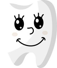 Vector Illustration of Cute Smiling Teeth Character