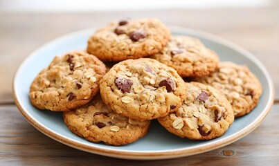 batch of homemade oatmeal cookies exudes warmth and comfort, Generative AI
